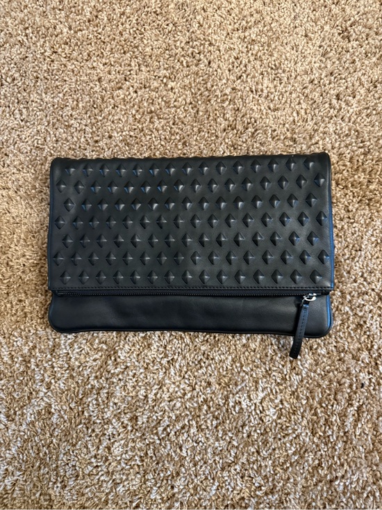 MCM Handbags - MCM Black Studded Foldover Clutch